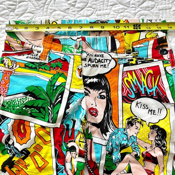 ⚡️HP⚡️Rare Women’s Dolce & Gabbana Printed Comics Stretch Pants Jeans Size 4 US - Picture 12 of 16